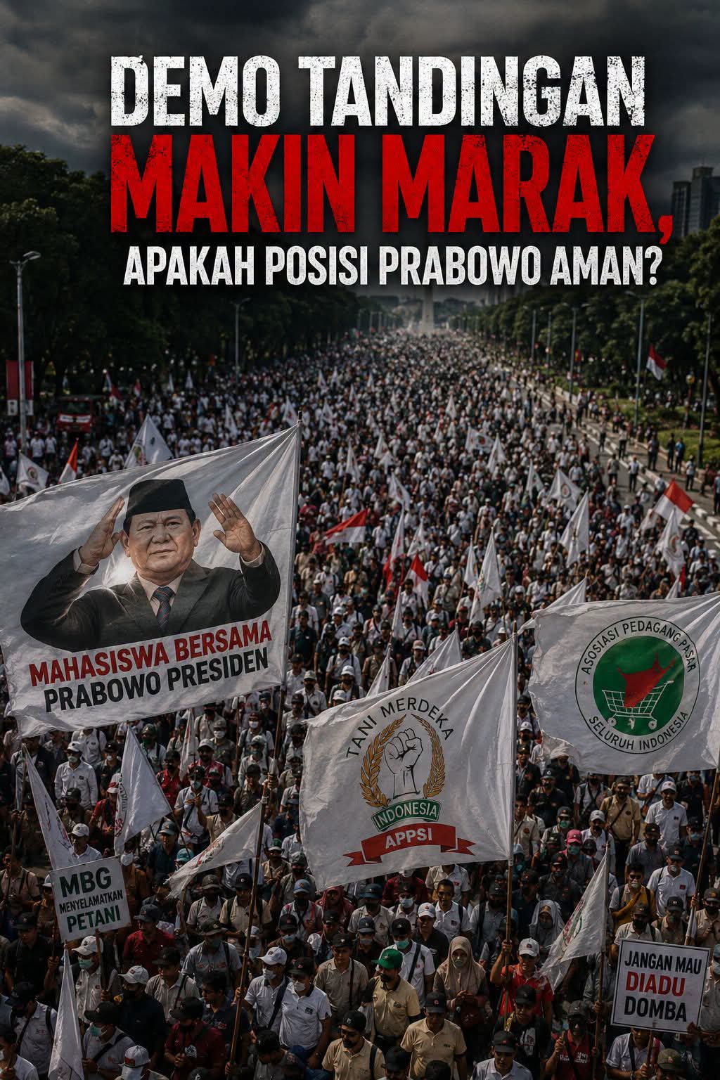 Makin Marak Demo Tandingan, Apakah Posisi Prabowo Aman?